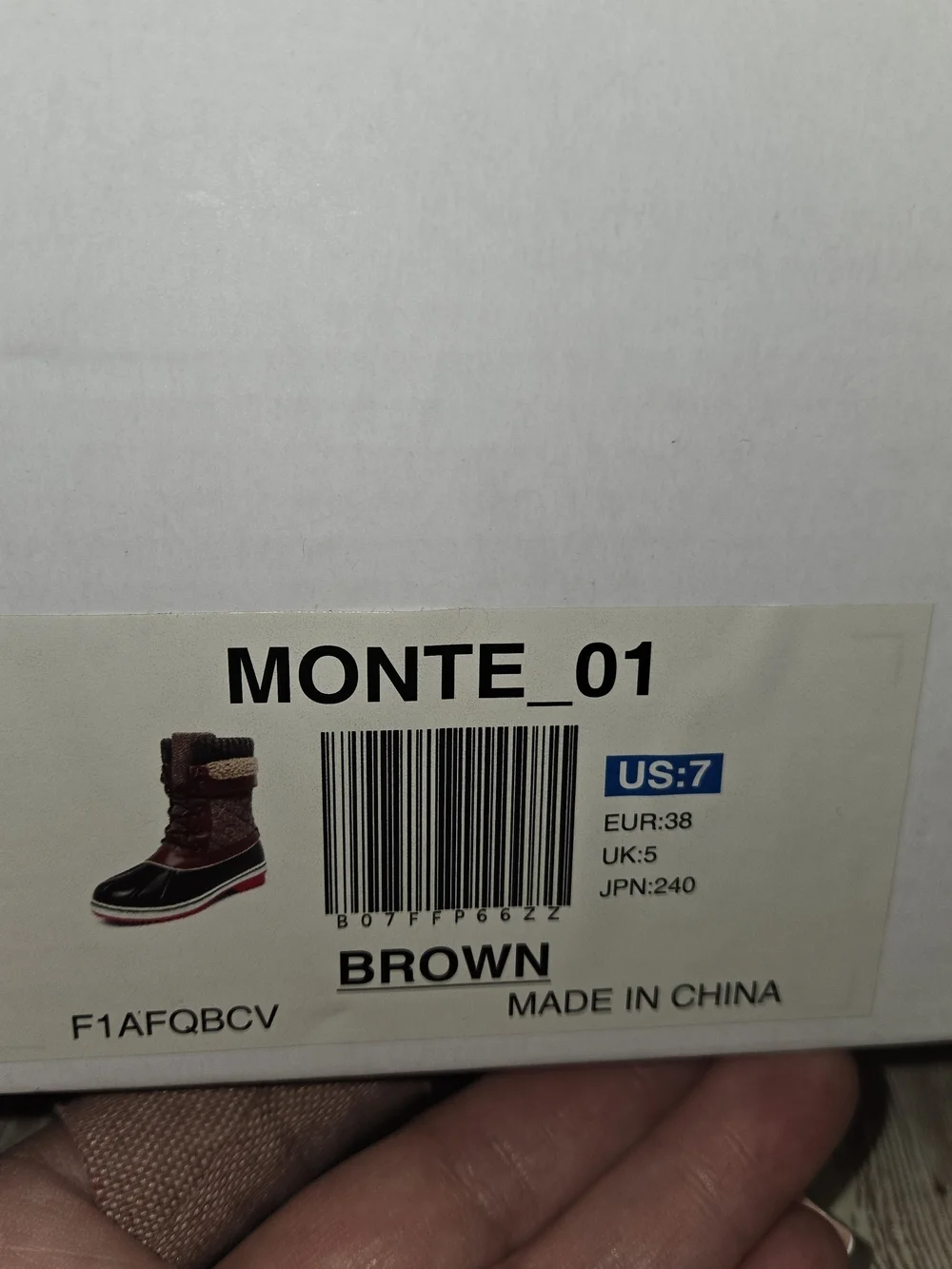 Dream Pairs Monte 01 Brown Duck Snow Boots Women’s Size 7 3M Thinsulate